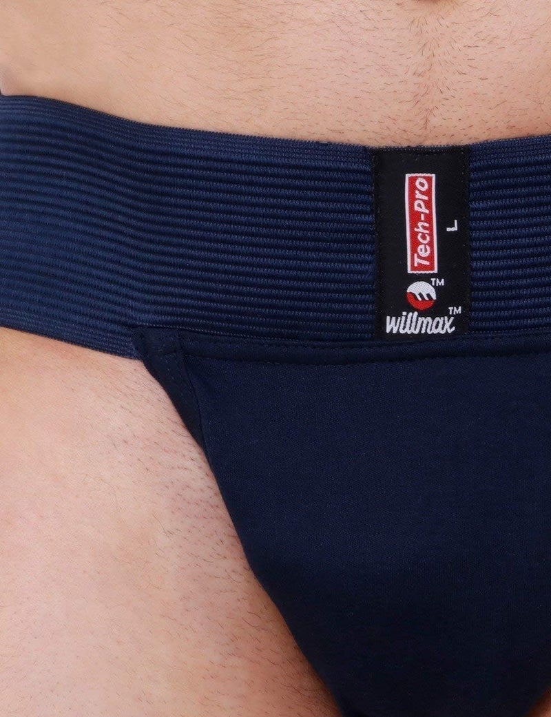WMX KD Willmax Jockstrap Gym Cotton Supporter with Cup Pocket Multi Sport -NavyP2 XL - Image 3